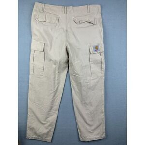 Carhartt Pants Mens Medium Beige Ripstop Cargo Relaxed Workwear Outdoor Hiking